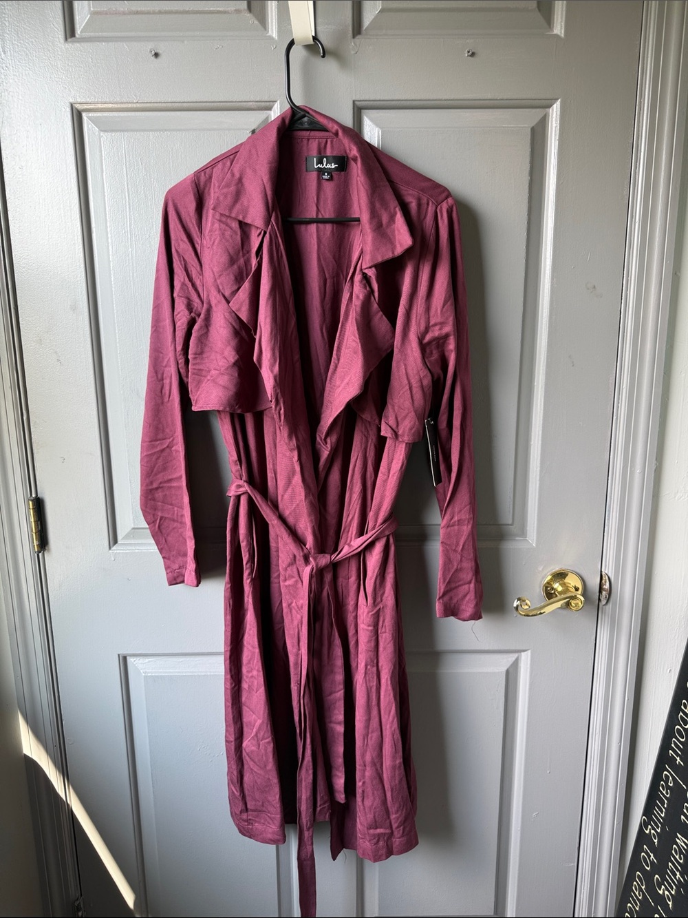 Lulu's Dusty Rose Trench Coat with Self-Tie Belt